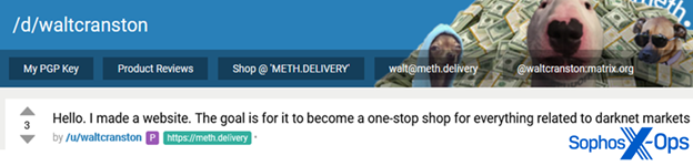 Sophos-X-Ops：waltcranston-在-Dread-Cafe-上的貼文-現已刪除